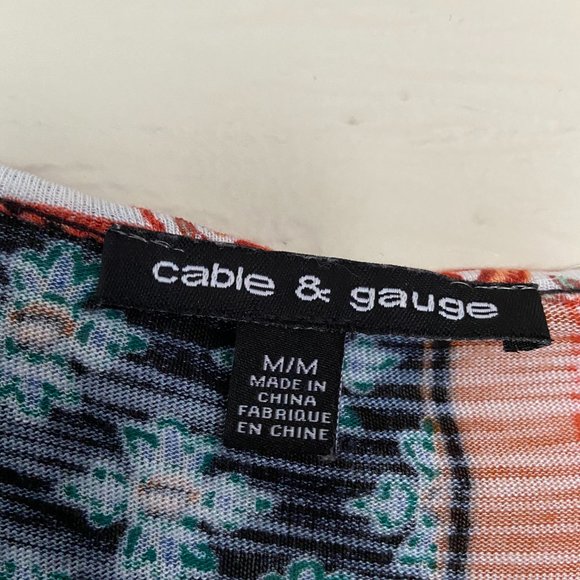 CABLE & GAUGE Scoop Neck Dress Viscose Fabric Size Medium  Sharkbite Hem - Picture 4 of 5